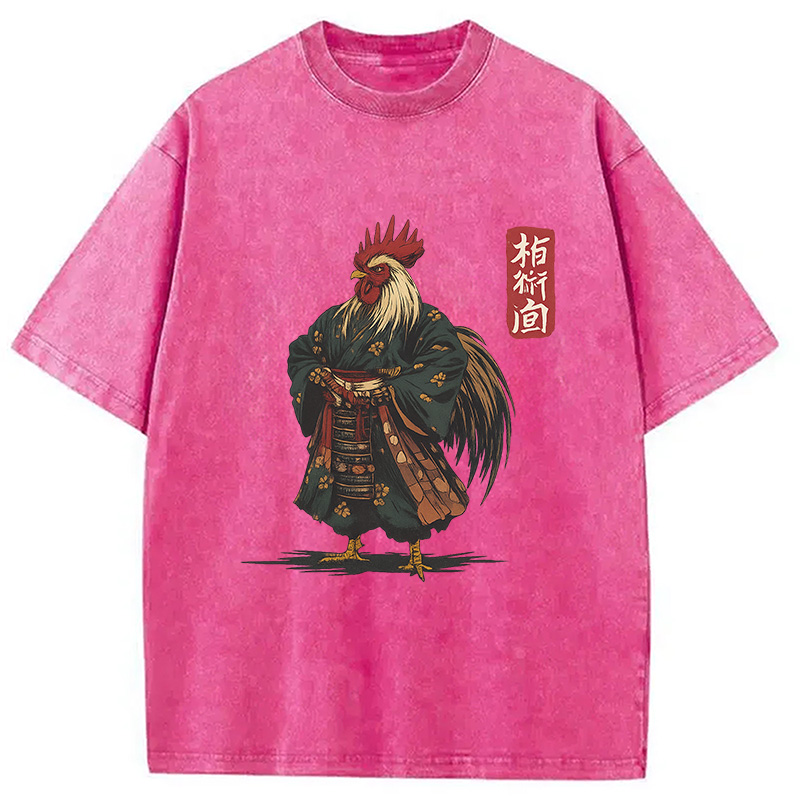 Modecanvas Samurai Rooster Washed T-Shirt
