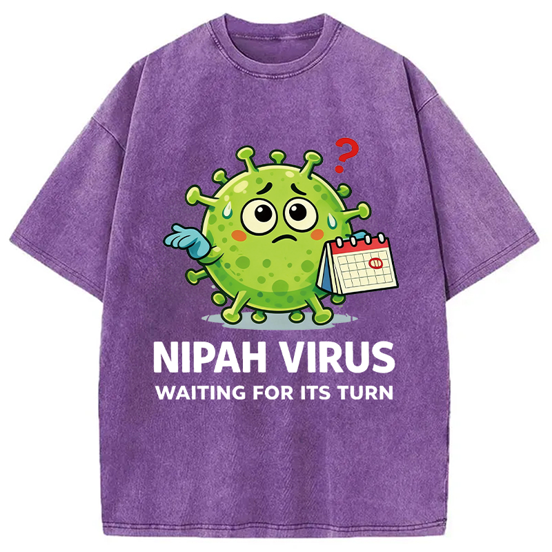 Modecanvas Nipah Virus DTG Printing Washed T-Shirt