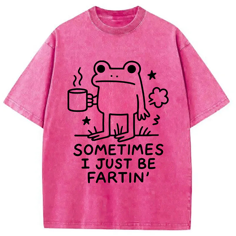 Modecanvas Sometimes A Frog Just Needs To Fart DTG Printing Washed T-Shirt