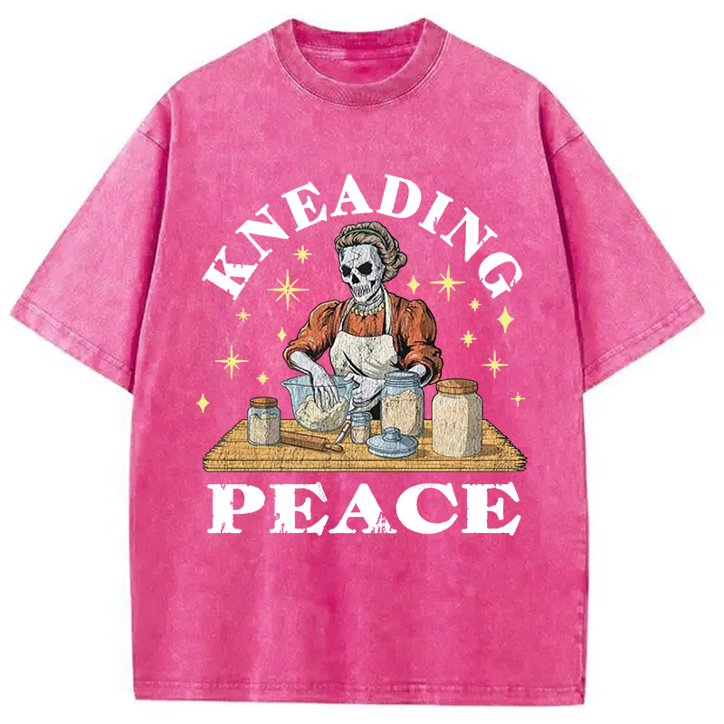 Modecanvas Kneading Peace DTG Printing Washed T-Shirt