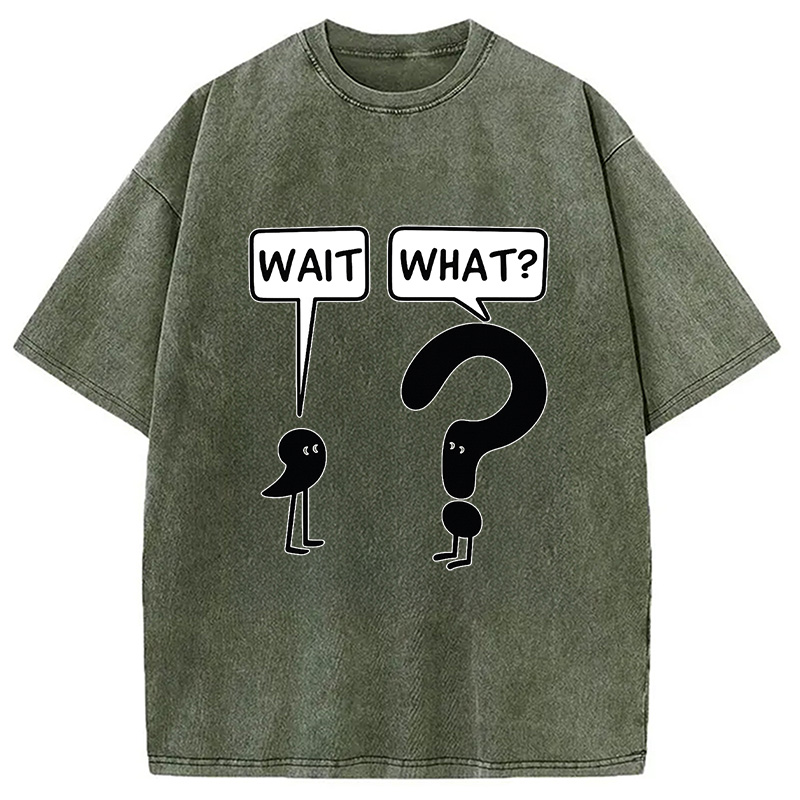 Modecanvas Wait, What? Washed T-Shirt