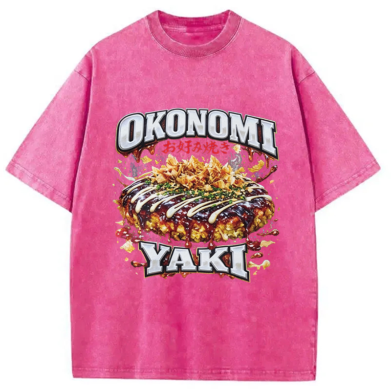 Modecanvas Ironic Okonomiyaki Meme DTG Printing Washed T-Shirt
