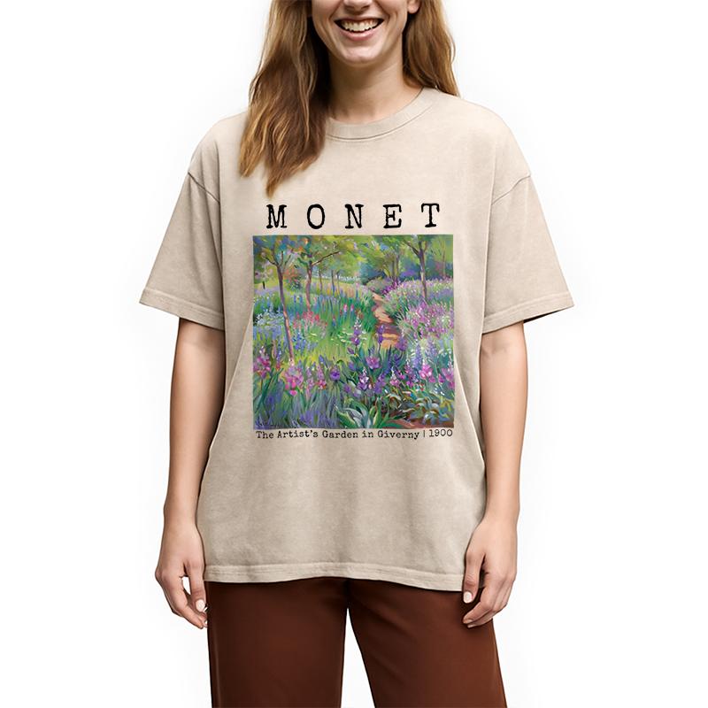 Modecanvas Vintage Floral Landscape Washed T-Shirt