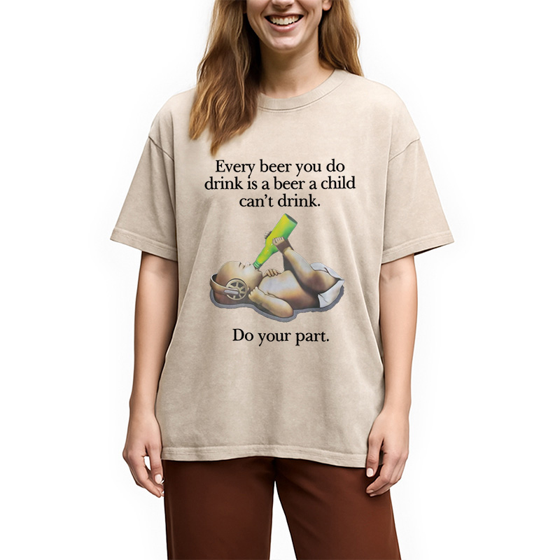 Modecanvas Every Beer You Do Drink Washed T-Shirt