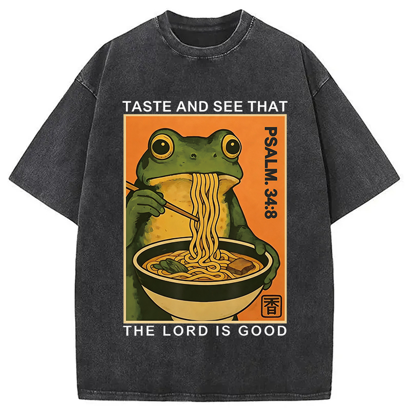 Modecanvas Taste And See That The Lord Is Good DTG Printing Washed T-Shirt