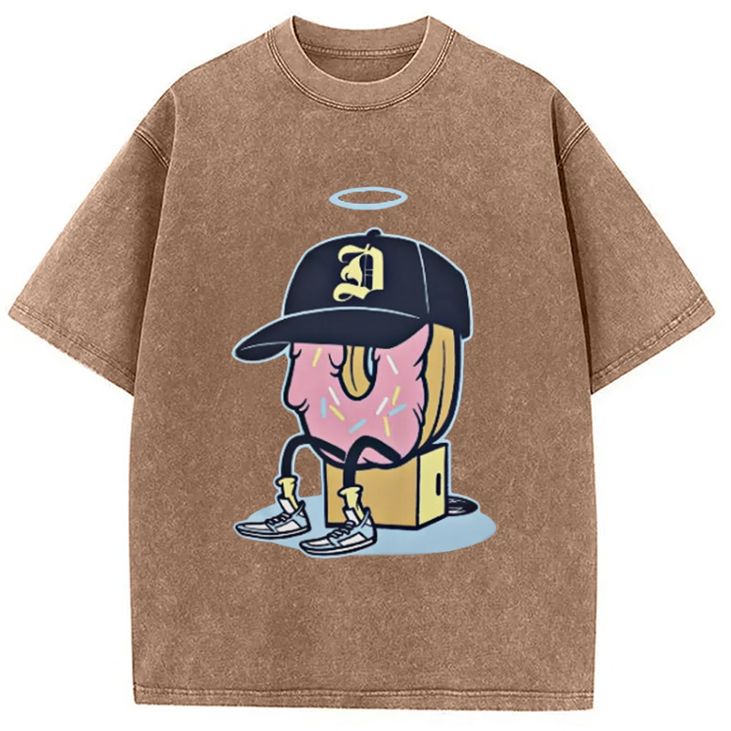 Modecanvas Dilla Donuts Hip Hop Washed T-Shirt