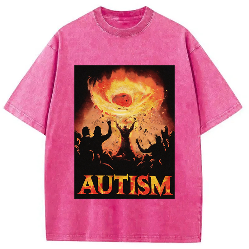 Modecanvas Autistic Funny Edgy Meme DTG Printing Washed T-Shirt