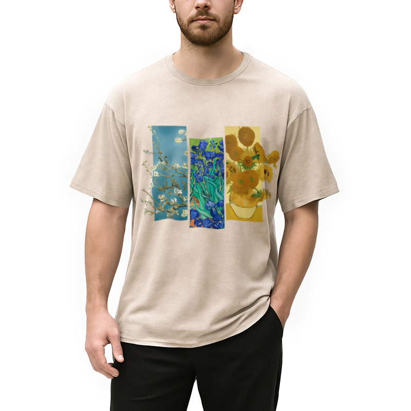Modecanvas Van Gogh Flowers Washed T-Shirt