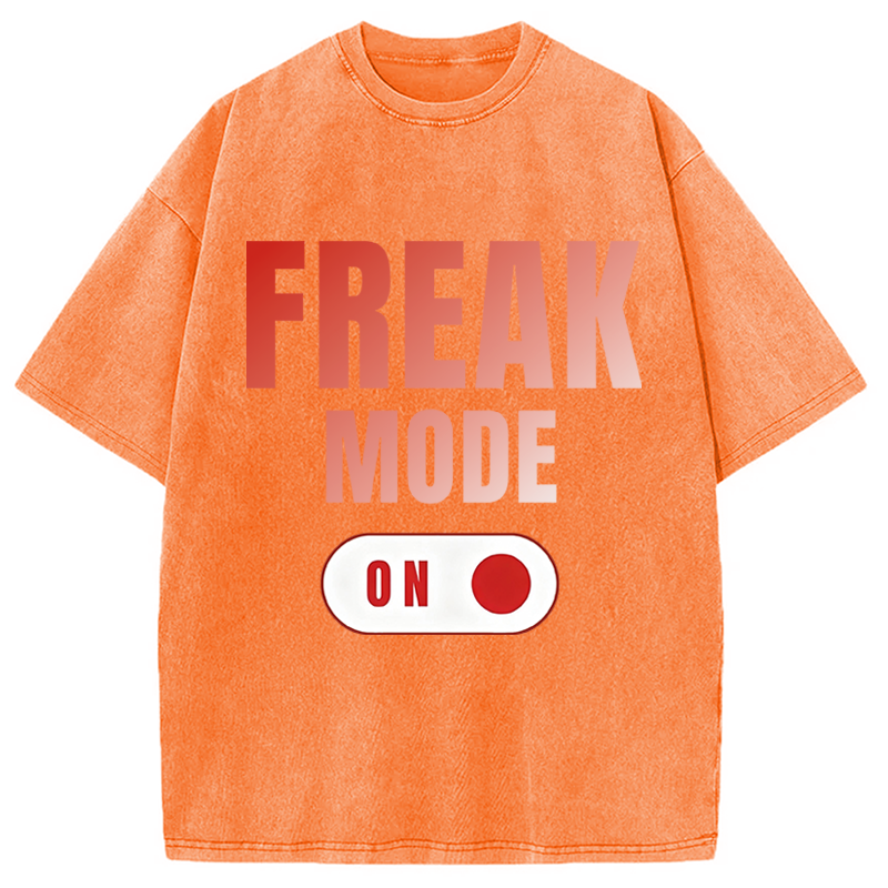 Modecanvas Freak Mode On DTG Printing Washed T-Shirt
