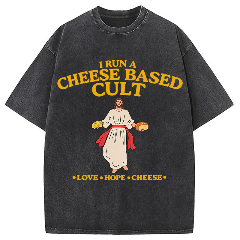 Modecanvas Cheese Cult DTG Printing Washed T-Shirt
