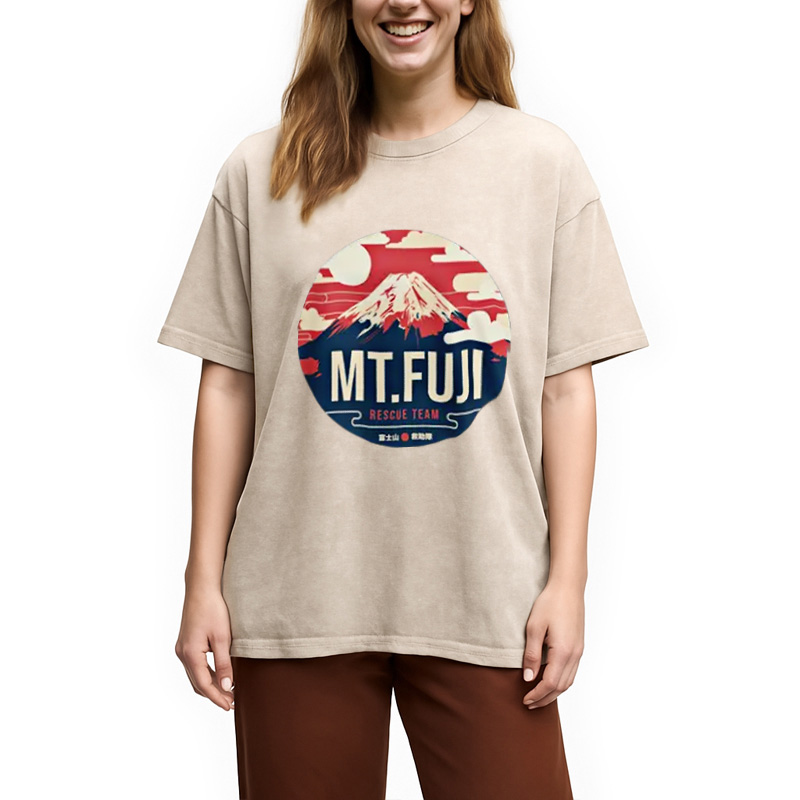 Modecanvas Japanese Mount Fuji Rescue Washed T-Shirt
