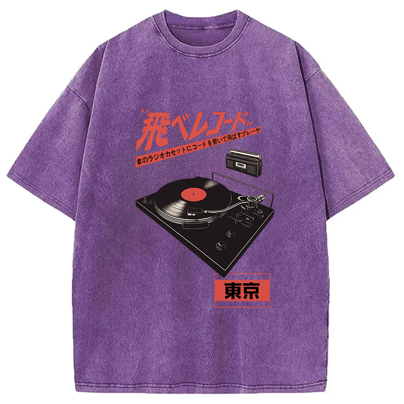 Modecanvas Retro Japanese Tokyo Music Washed T-Shirt