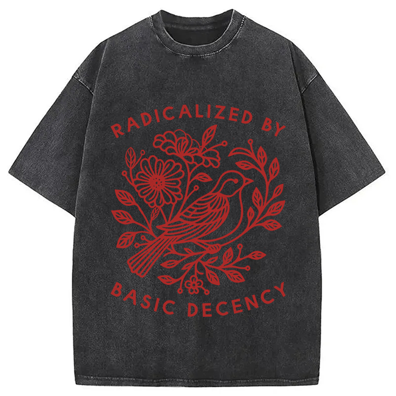Modecanvas Pigeon Was Moved Washed T-Shirt-modecanvas