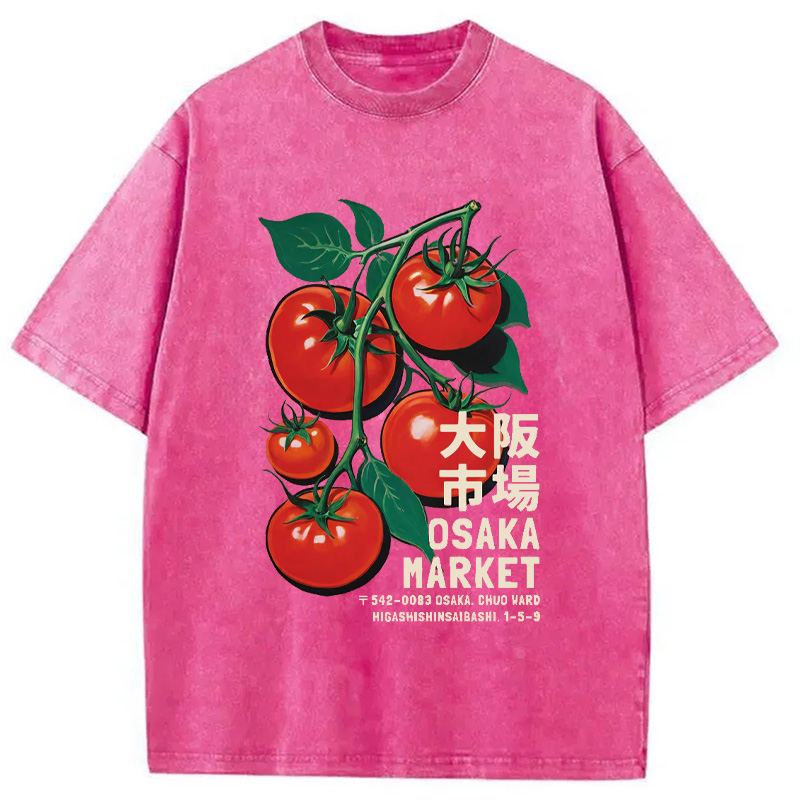 Modecanvas Osaka Market Japanese Tomatoes Washed T-Shirt