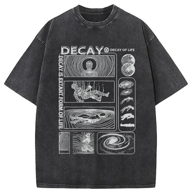 Modecanvas Decay Of Life DTG Printing Washed T-Shirt-modecanvas