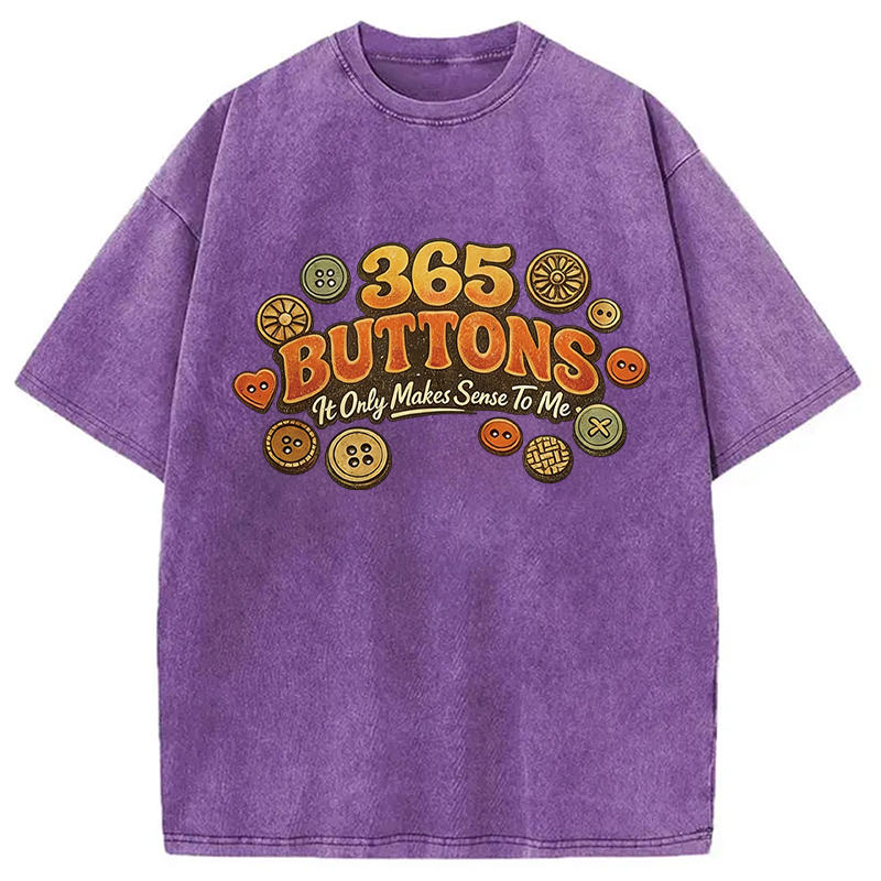 Modecanvas 365 Buttons Meme Retro DTG Printing Washed T-Shirt