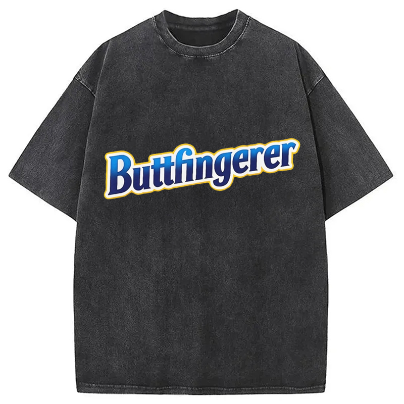 Modecanvas Buttfingerer Meme Funny Washed T-Shirt