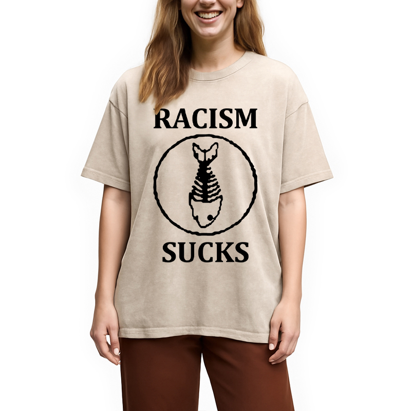 Modecanvas Racism Sucks Washed T-Shirt