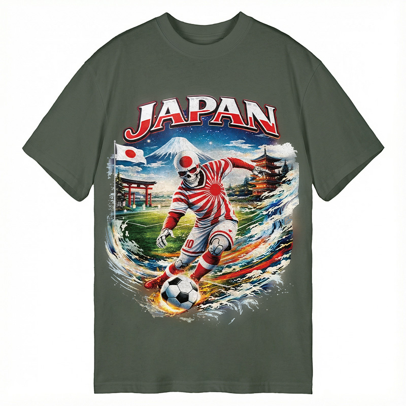 Modecanvas Vintage Japanese Football DTG Printing Classic T-Shirt-modecanvas