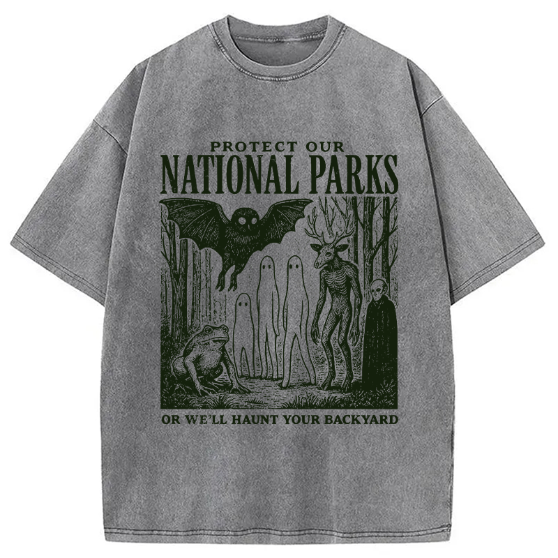 Modecanvas Protect Our Parks DTG Printing Washed T-Shirt