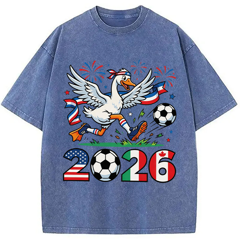 Modecanvas 2026 America Soccer Funny DTG Printing Washed T-Shirt