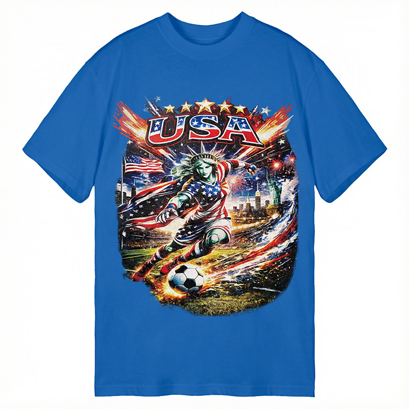 Modecanvas USA Football Skull DTG Printing Classic T-Shirt-modecanvas