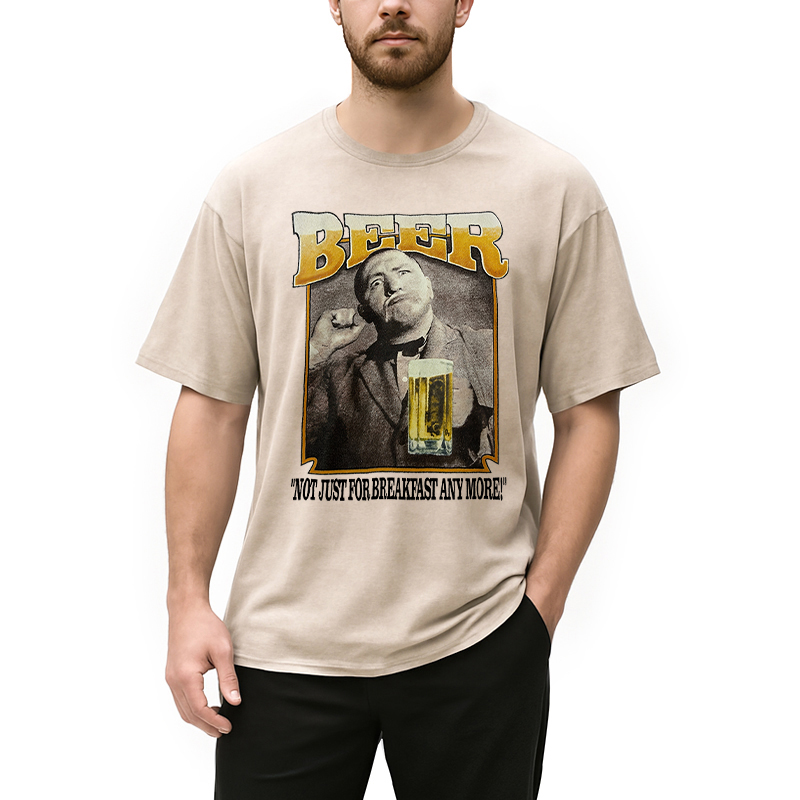 Modecanvas The Three Stooges BEER Breakfast Washed T-Shirt