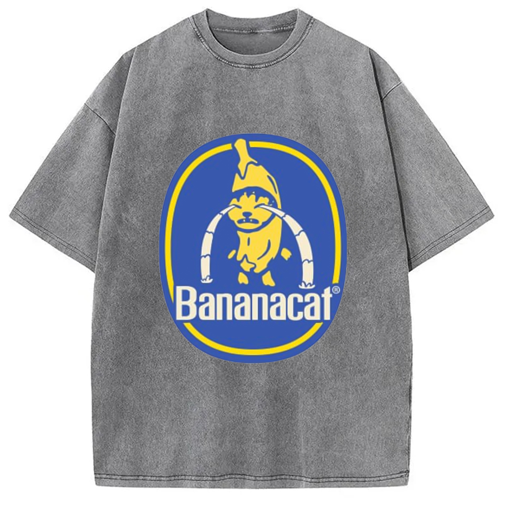 Modecanvas Sad Banana Cat Meme Washed T-Shirt