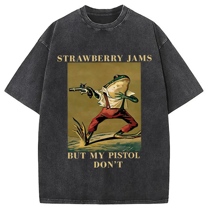 Modecanvas Western Frog DTG Printing Washed T-Shirt