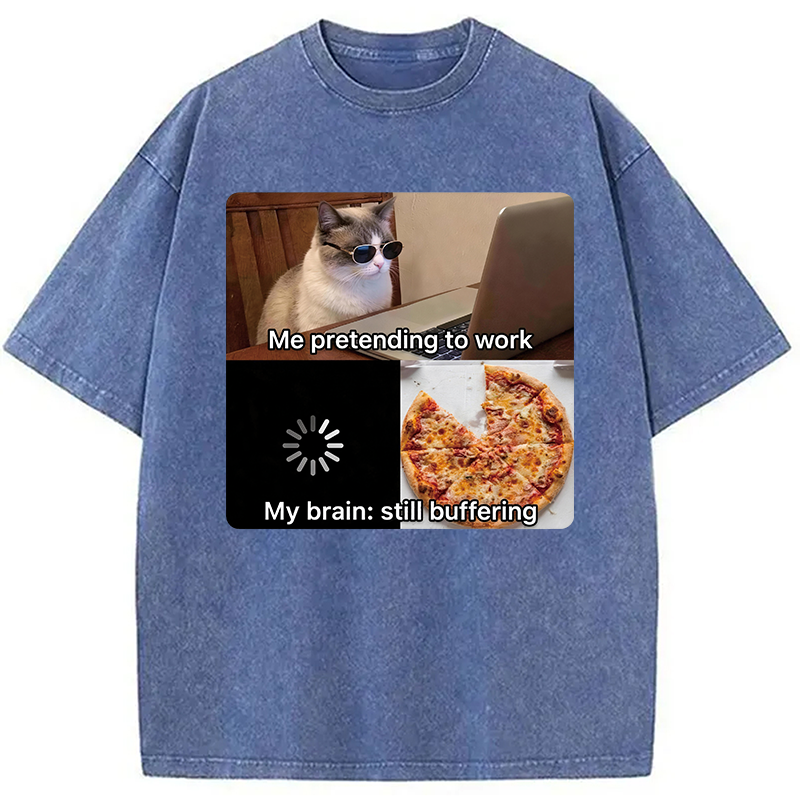 Modecanvas Pretending To Work DTG Printing Washed T-Shirt