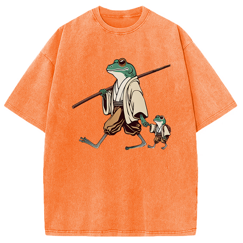 Modecanvas Big Hand Holding Little Hand DTG Printing Washed T-Shirt