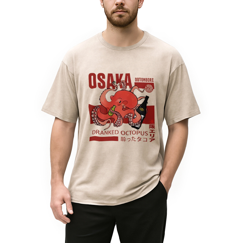 Modecanvas Osaka Cute Octopus Washed T-Shirt