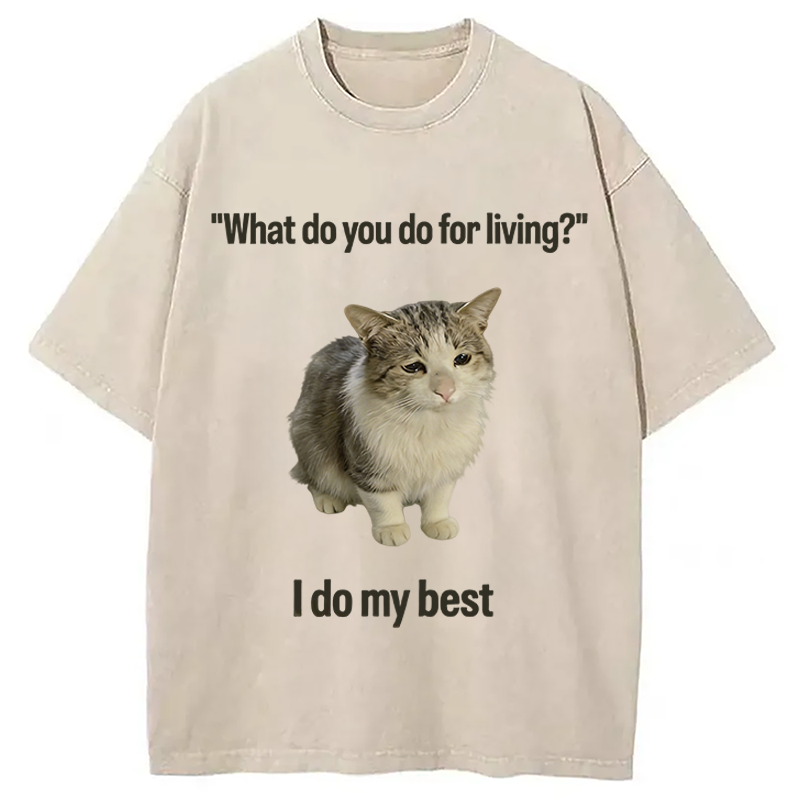Modecanvas I Do My Best DTG Printing Washed T-Shirt