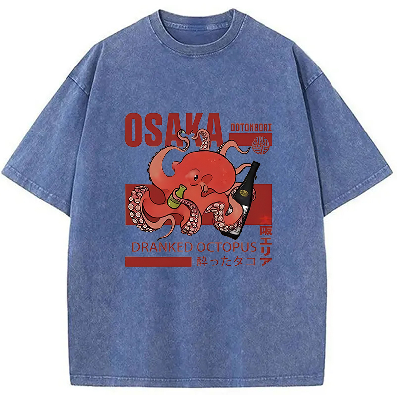 Modecanvas Osaka Cute Octopus Washed T-Shirt