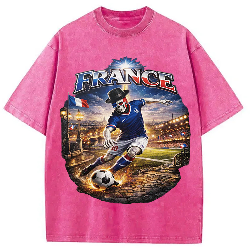 Modecanvas France Soccer DTG Printing Washed T-Shirt