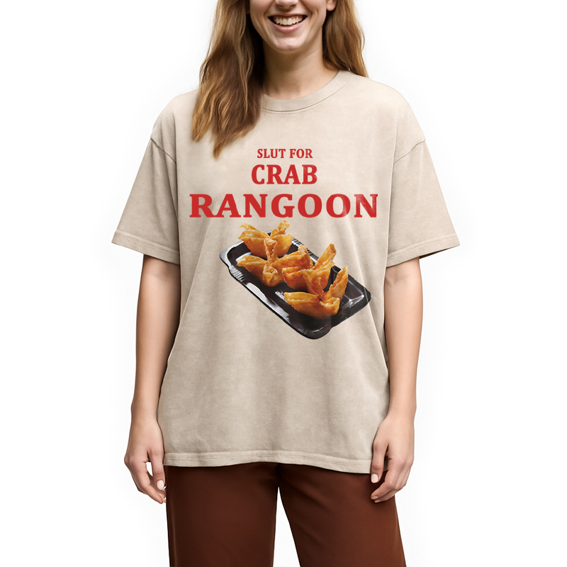 Modecanvas Funny Crab Rangoo Meme Washed T-Shirt