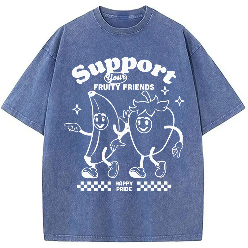 Modecanvas Support Your Fruity Friends DTG Printing Washed T-Shirt