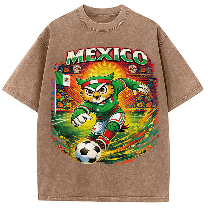 Modecanvas Mexico Soccer DTG Printing Washed T-Shirt