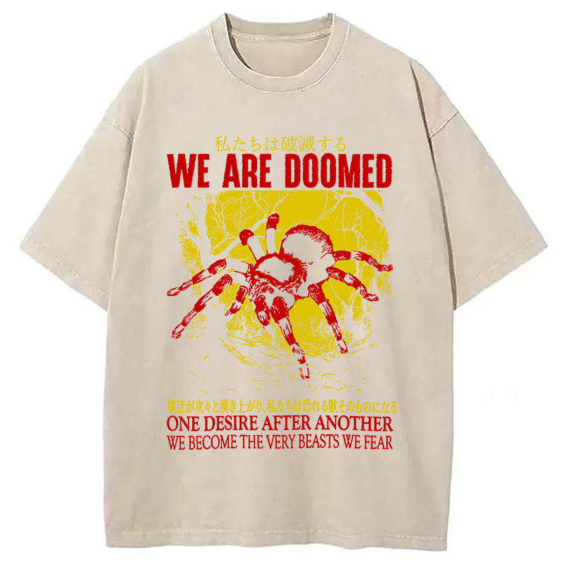 Modecanvas We Are Doomed Tarantula Washed T-Shirt