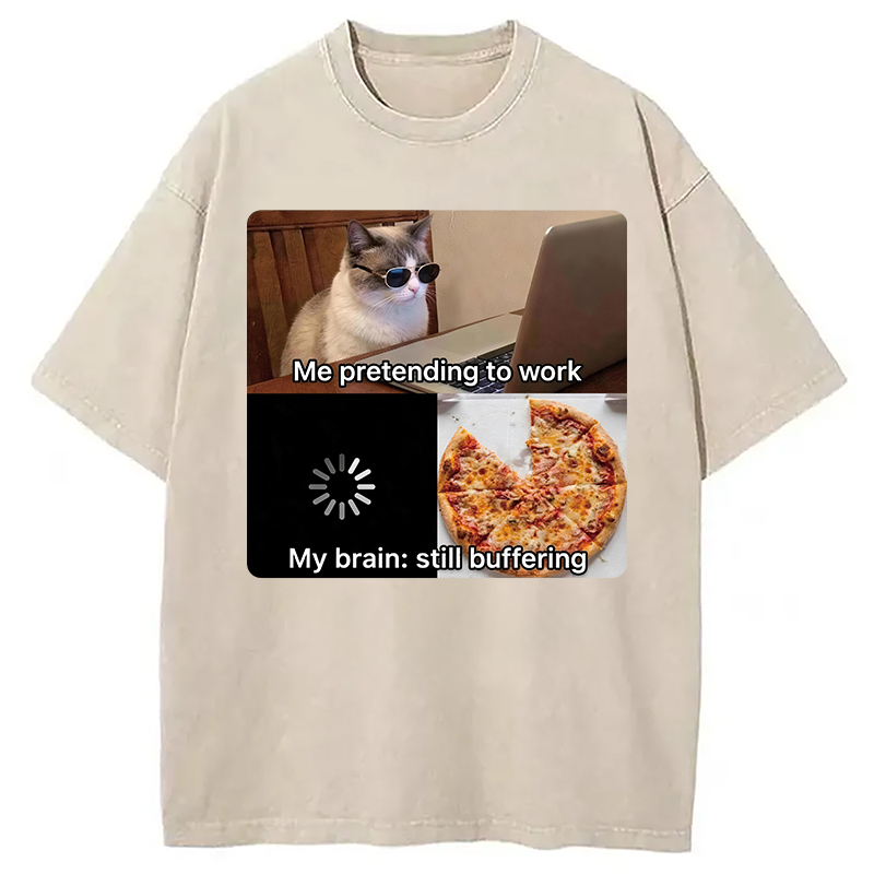 Modecanvas Pretending To Work DTG Printing Washed T-Shirt