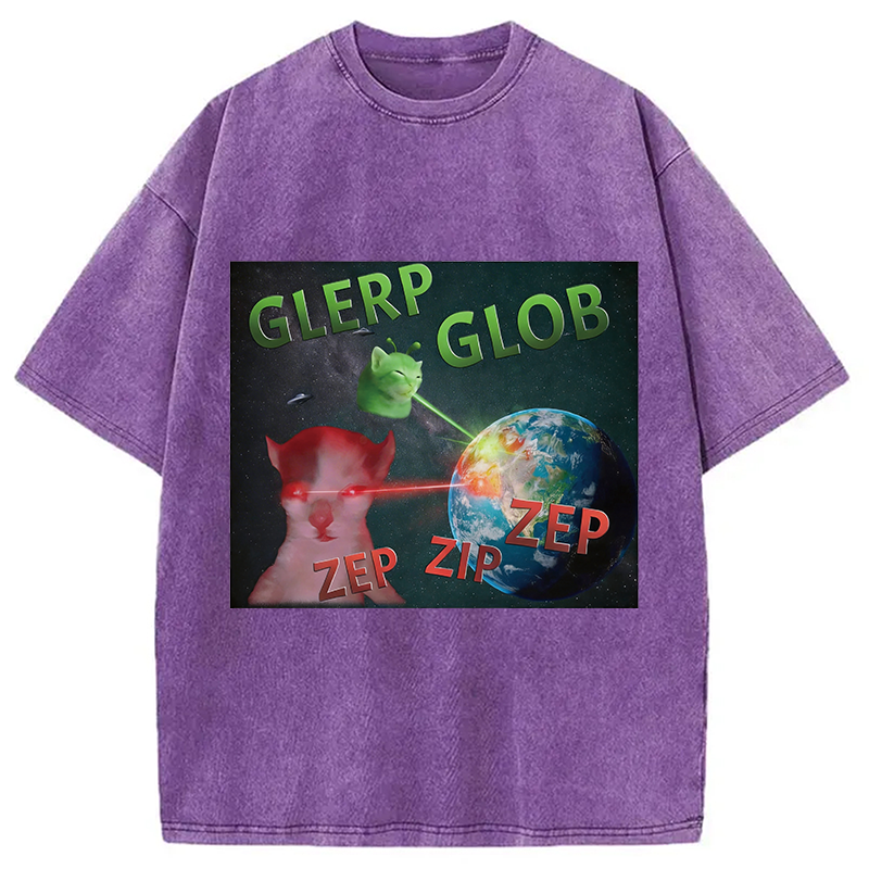 Modecanvas Glerp Glob Meme DTG Printing Washed T-Shirt