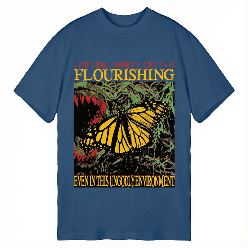 Modecanvas Flourishing Butterfly DTG Printing Classic T-Shirt-modecanvas