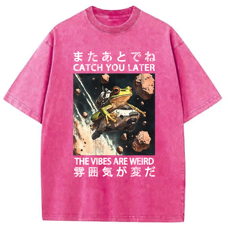 Modecanvas Frog Astronaut Washed T-Shirt