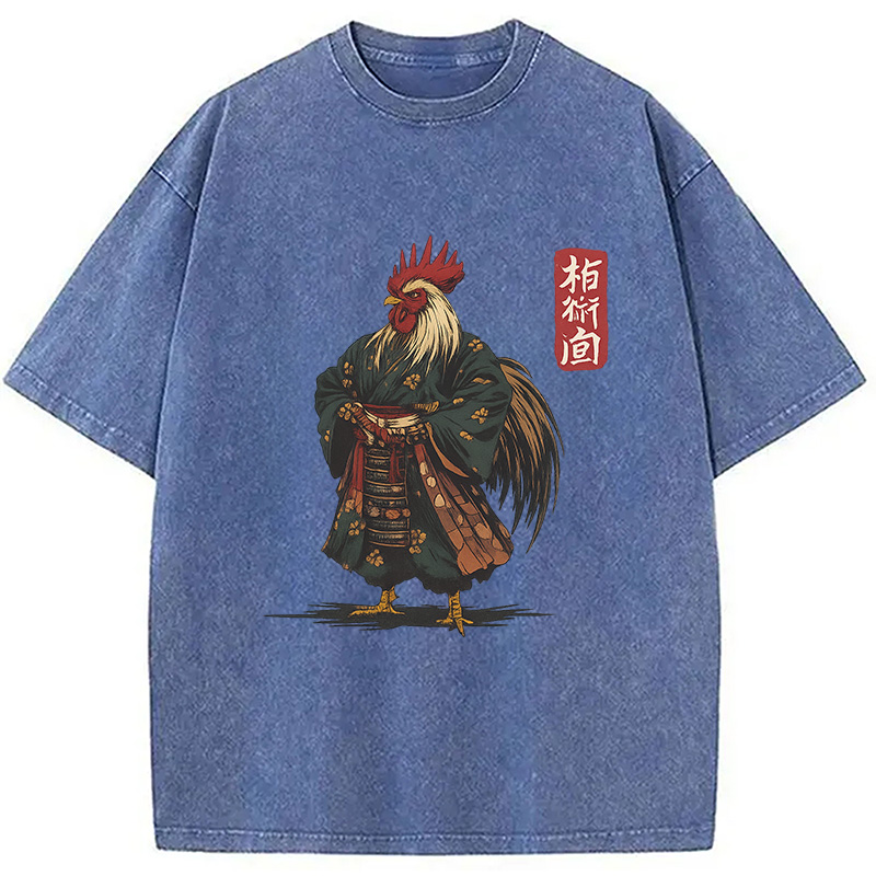 Modecanvas Samurai Rooster Washed T-Shirt