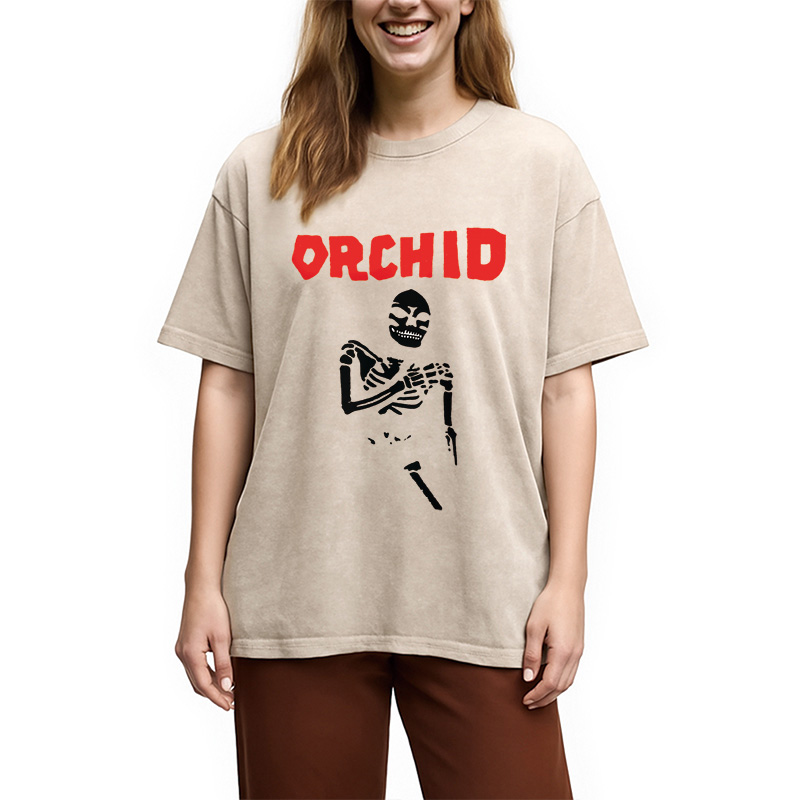 Modecanvas Orchid Chaos Is Me Washed T-Shirt