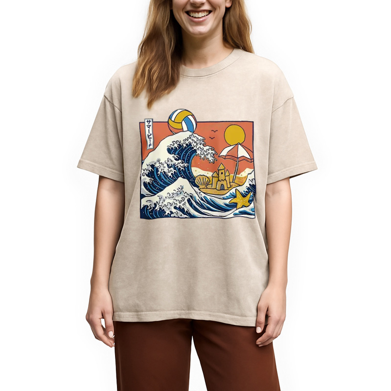 Modecanvas Summer Beach Washed T-Shirt