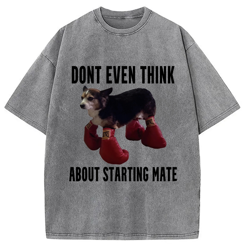 Modecanvas Dont Even Think About Starting Mate DTG Printing Washed T-Shirt