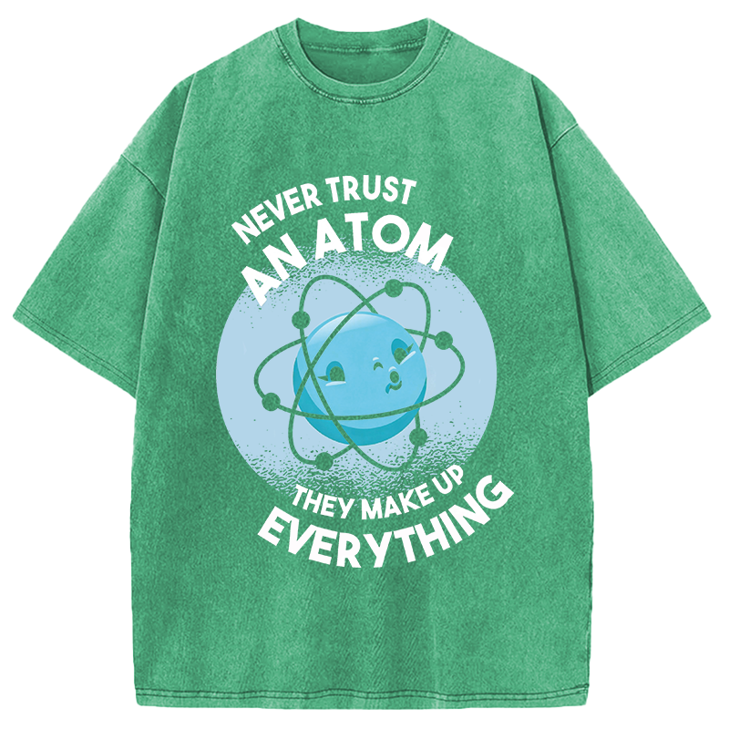 Modecanvas Funny Atom 100% Ring Spin DTG Printing Washed T-Shirt