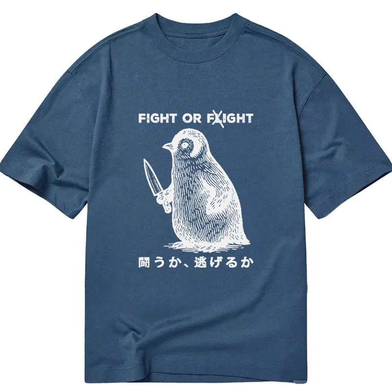 Modecanvas Funny Fight Or Flight DTG Printing Classic T-Shirt-modecanvas