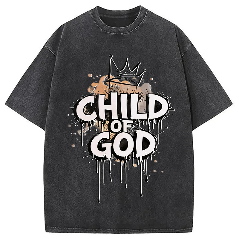 Modecanvas Child Of God DTG Printing Washed T-Shirt